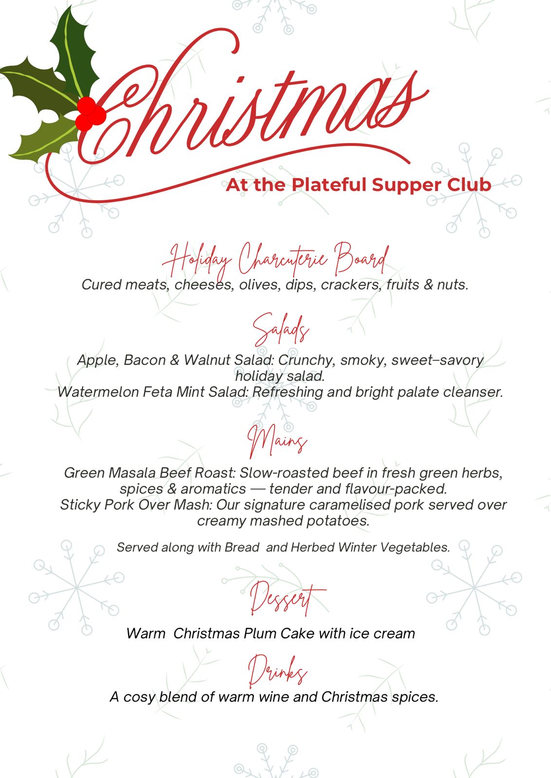 Christmas at The Plateful Supper Club
